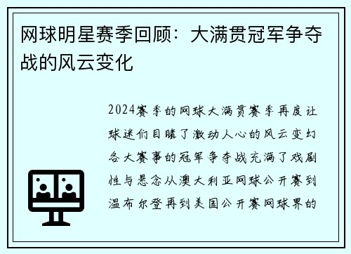 网球明星赛季回顾：大满贯冠军争夺战的风云变化